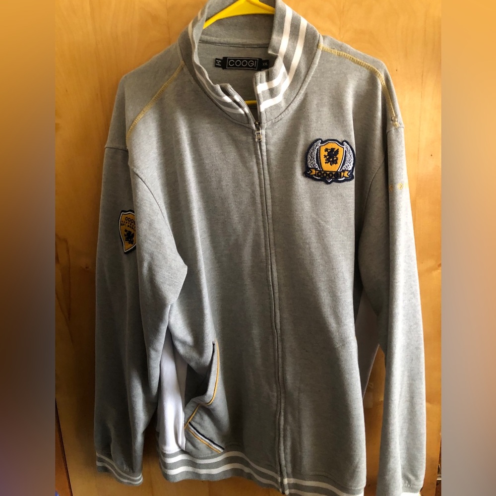 Coogi full zip track warmup jacket size xxl gray